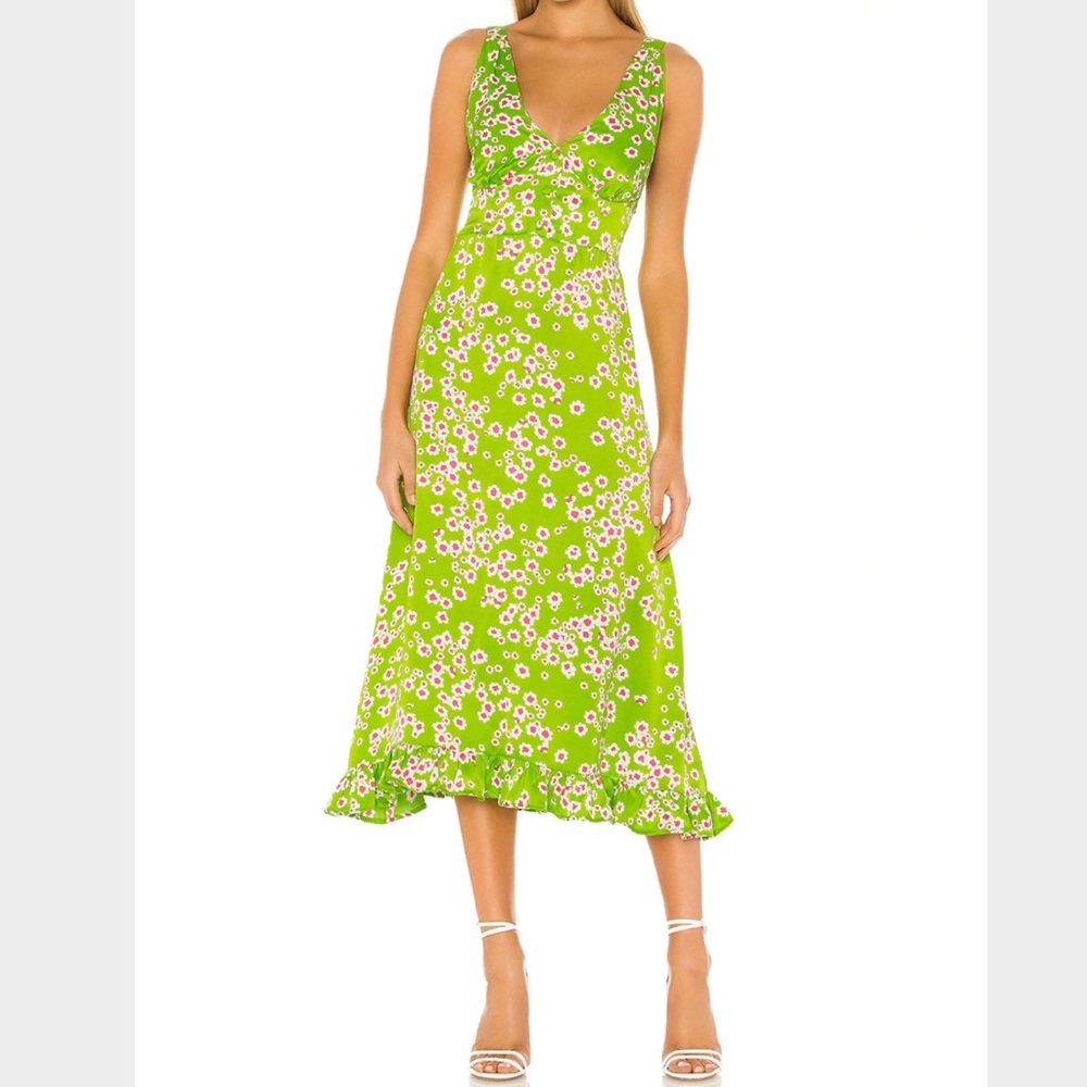 Emili Sun Dress in Le Bon Floral & Apple Green